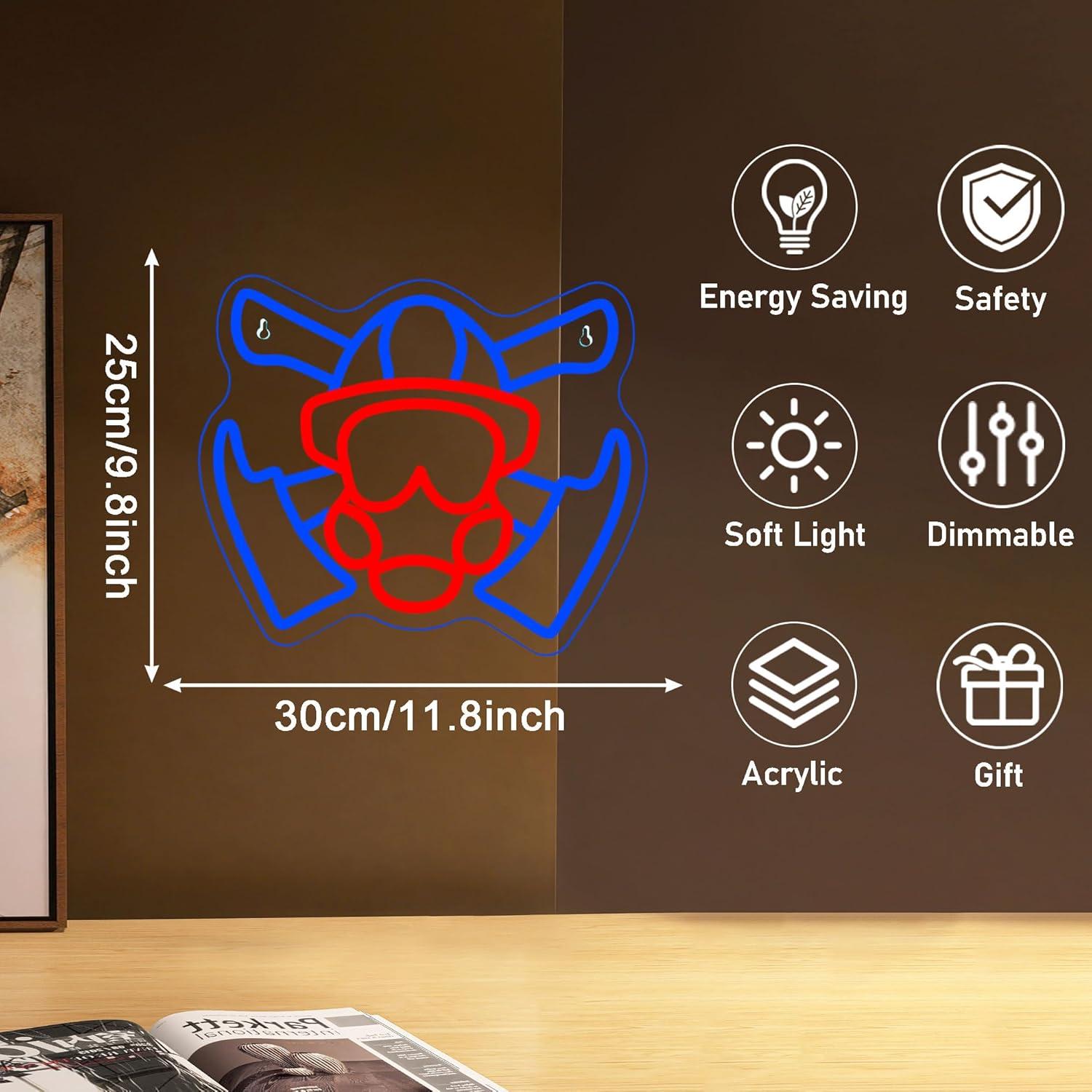 Firefighter Gas Mask Neon Sign - Home Decor Theme recension och pris