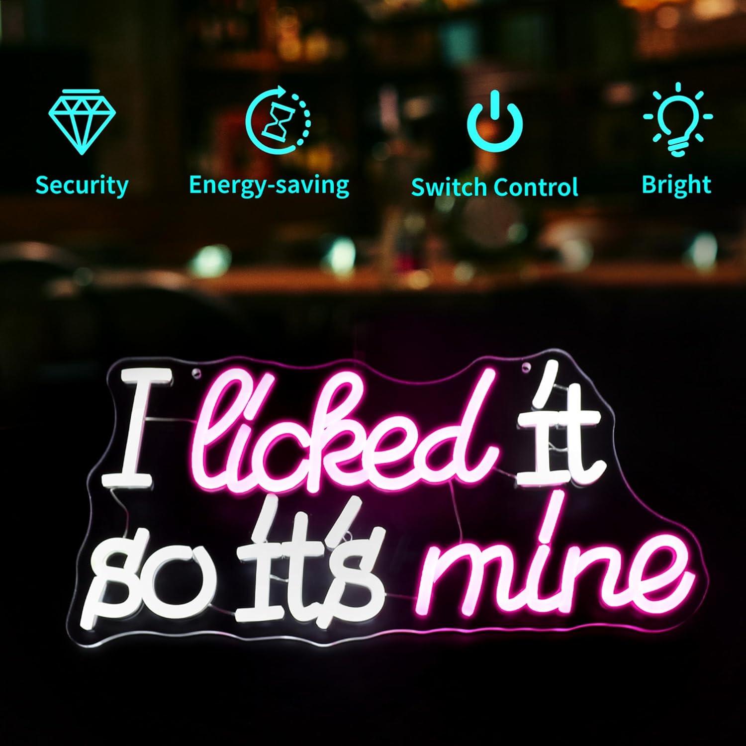 I Licked It So It's Mine Neon  - Home Decor Theme recension och pris