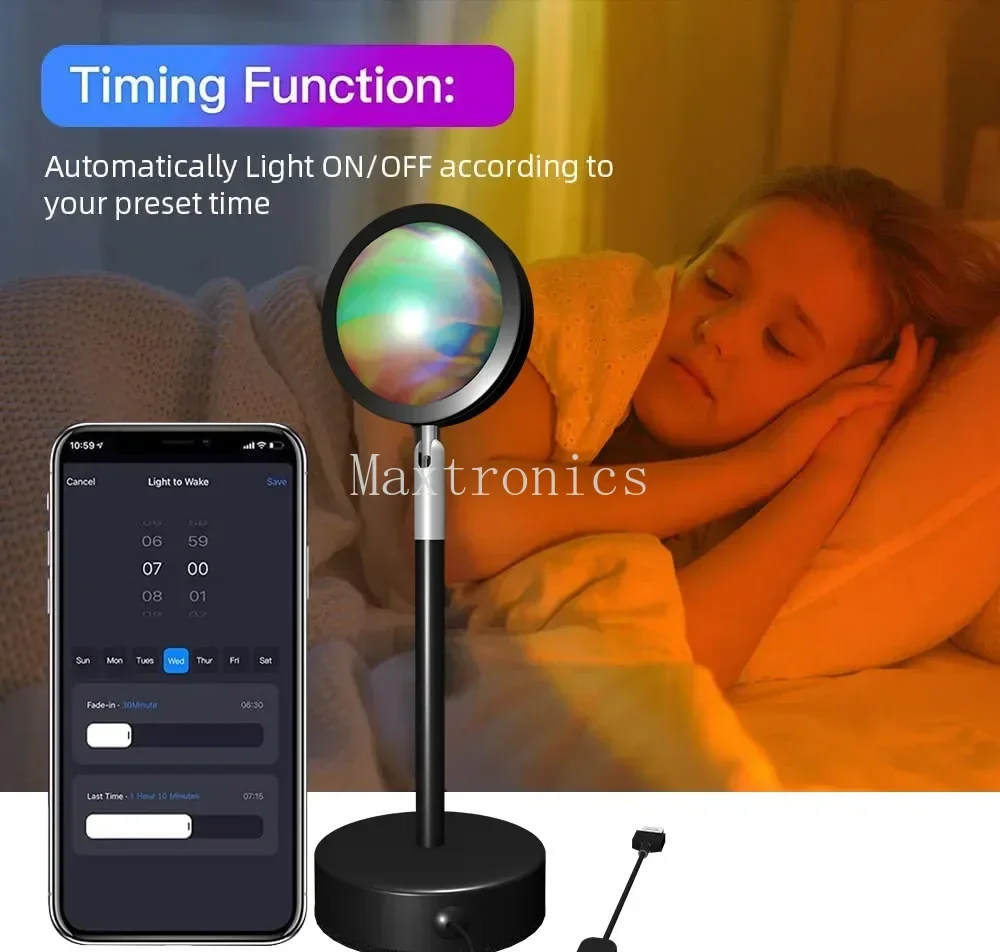 LED Sunset Lamp TUYA Bluetooth - Home Decor Free App recension och pris