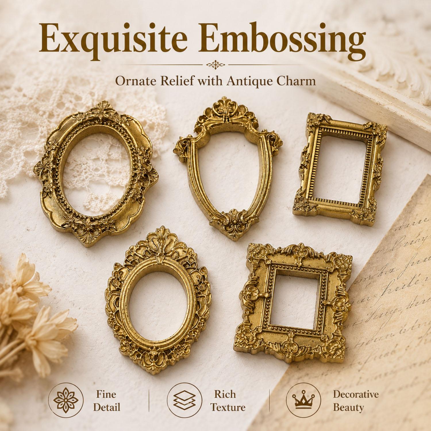 5/20Pcs Vintage Golden Mini Re - Bamboo Photo Frame recension och pris