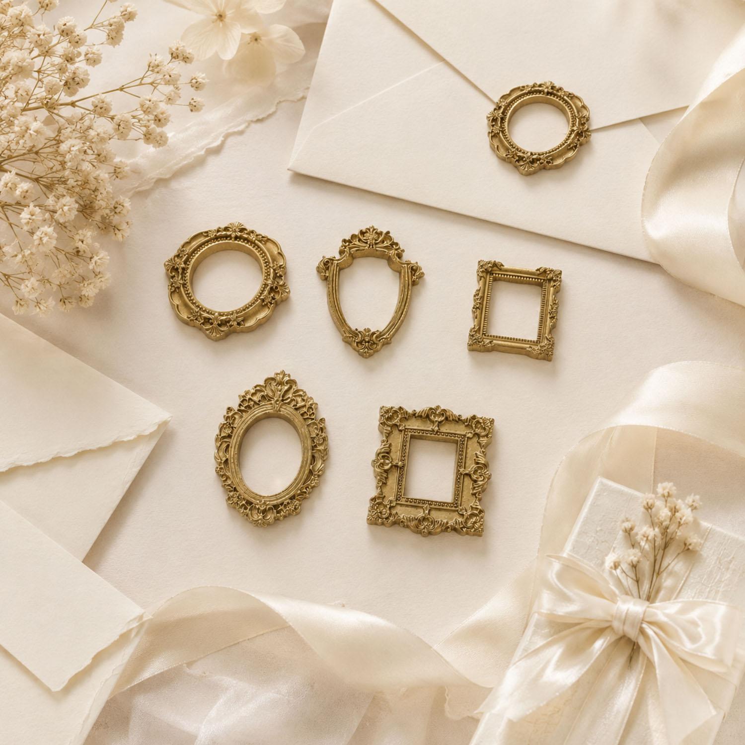 5/20Pcs Vintage Golden Mini Re - Bamboo Photo Frame recension och pris