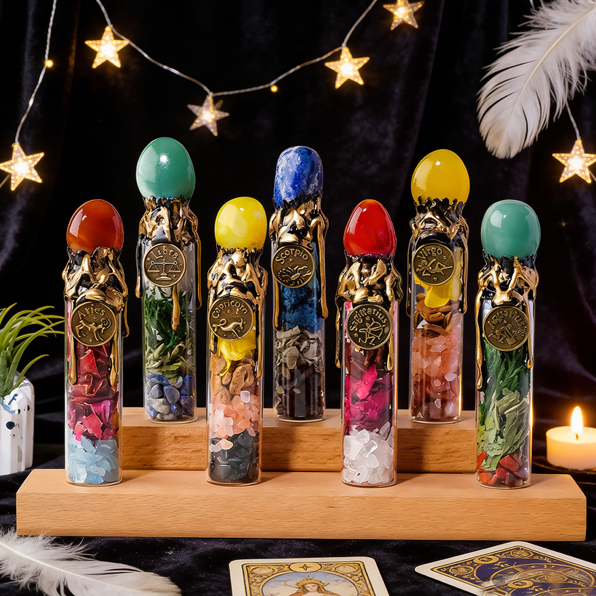 1PC Natural Crystal Zodiac Wis - Home Decor Y2K recension och pris