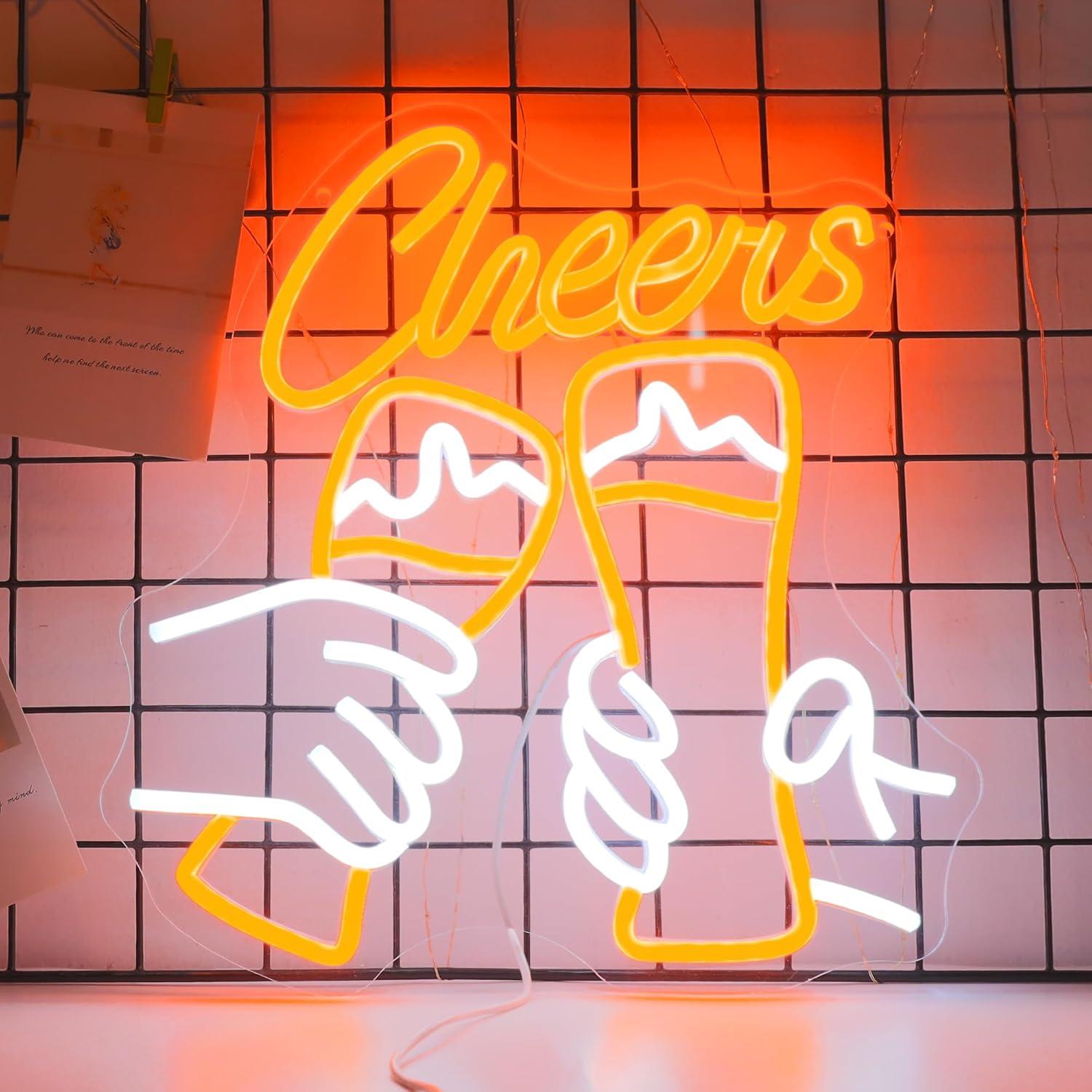 Cheers Cocktail Neon Sign USB  - Home Decor Theme recension och pris
